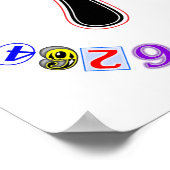 Farbenfroher und lustiger Kreis der Pi Poster (Ecke)