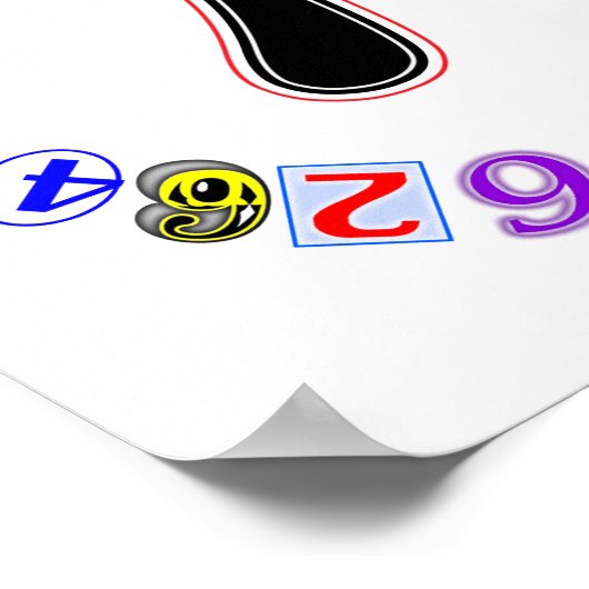 Farbenfroher und lustiger Kreis der Pi Poster (Ecke)