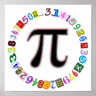 Farbenfroher und lustiger Kreis der Pi Poster