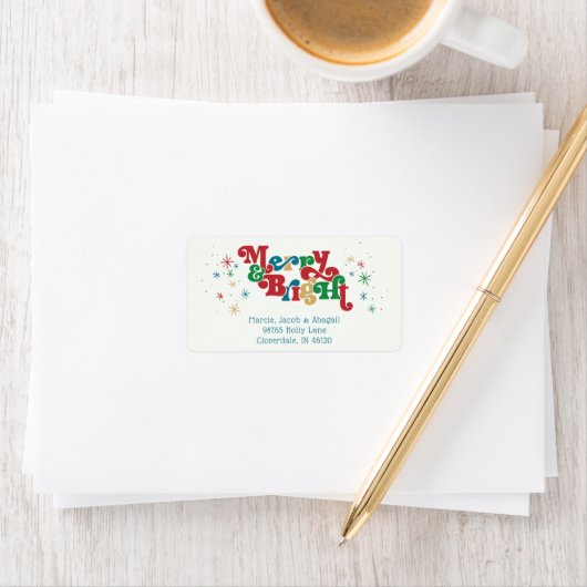 Farbenfroher Urlaub Merry Bright Adressaufkleber (Insitu)