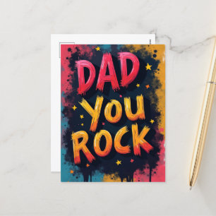 Farbenfroher Vater Rock Fathers Day Vibranly Feiertagspostkarte
