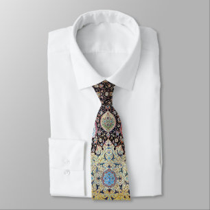 Farbenfroher vintage Blumen-Mandala-Perserteppich Krawatte