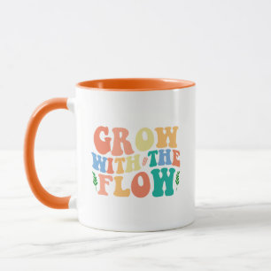 Farbenfroher Vintage-Inspirationsspruch "Wachsen" Tasse