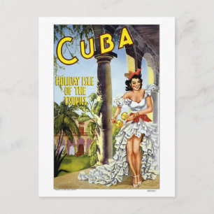 Farbenfroher Vintager Besuch Cuba Dancer Postkarte