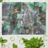 Farbenfroher virtueller Rock dominiert grau bis gr Geschirrtuch (Gefaltet)