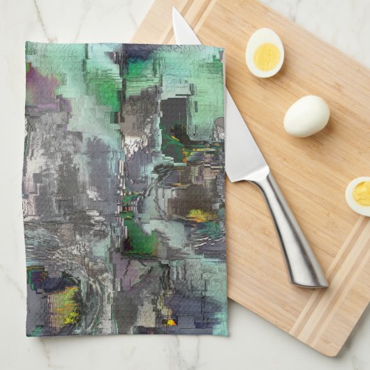 Farbenfroher virtueller Rock dominiert grau bis gr Geschirrtuch (Viertel Falte)