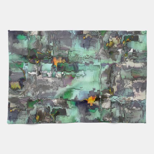 Farbenfroher virtueller Rock dominiert grau bis gr Geschirrtuch (Horizontal)