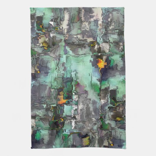 Farbenfroher virtueller Rock dominiert grau bis gr Geschirrtuch (Vertikal)