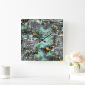 Farbenfroher virtueller Rock dominiert grau bis gr Quadratische Wanduhr (Zuhause)