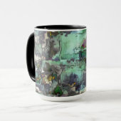 Farbenfroher virtueller Rock dominiert grau bis gr Tasse (Vorderseite Links)