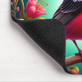 Farbenfroher Vogel auf dem Zweig Mousepad (Ecke)