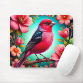 Farbenfroher Vogel auf dem Zweig Mousepad (Mit Mouse)