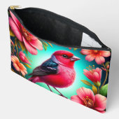 Farbenfroher Vogel auf dem Zweig Zubehörtasche (Offen)