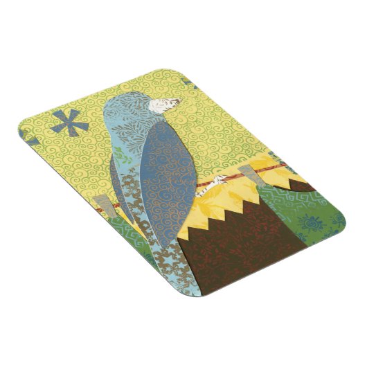 Farbenfroher Vogel auf einem Wirt Magnet (Rechte Seite)