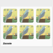 Farbenfroher Vogel auf einem Wirt Quadratischer Aufkleber (Blatt)