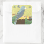 Farbenfroher Vogel auf einem Wirt Quadratischer Aufkleber (Tasche)
