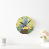 Farbenfroher Vogel auf einem Wirt Runde Wanduhr (Zuhause)