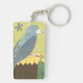 Farbenfroher Vogel auf einem Wirt Schlüsselanhänger (Rückseite)