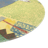 Farbenfroher Vogel auf einem Wirt Schneidebrett (Ecke)