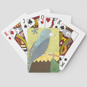 Farbenfroher Vogel auf einem Wirt Spielkarten