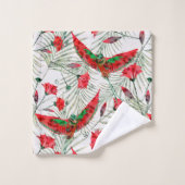 Farbenfroher Vogel des Paradieses stilvoll Badhandtuch Set (Waschlappen)