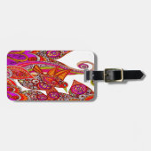 Farbenfroher Vogel des Paradieses, weißer Gepäckan Gepäckanhänger (Vorderseite horizontal)