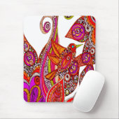Farbenfroher Vogel des Paradieses, weißes Mauspad (Mit Mouse)