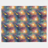 Farbenfroher Vogel im Baum mit Sonnenschein | Fleecedecke (Vorderseite (Horizontal))