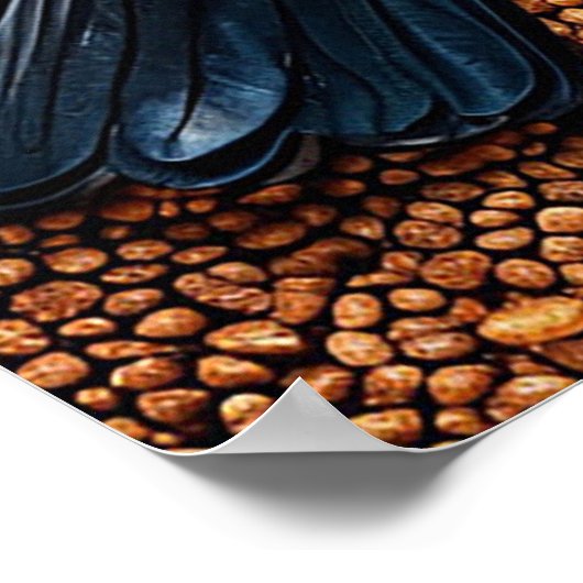 Farbenfroher Vogel mit Sonnenblumen Poster (Ecke)