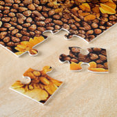 Farbenfroher Vogel mit Sonnenblumen Puzzle (Seite)