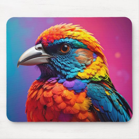 farbenfroher Vogel Mousepad (Vorne)