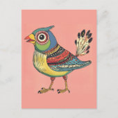 farbenfroher Vogel Postkarte (Vorderseite)