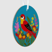 Farbenfroher Vogel unter lebhaften Blume Ornament (Vorderseite)