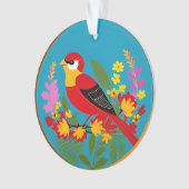 Farbenfroher Vogel unter lebhaften Blume Ornament (Vorderseite)