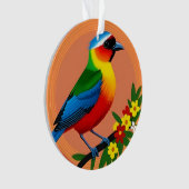 Farbenfroher Vogel unter lebhaften Blume Ornament (Vorderseite)