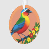 Farbenfroher Vogel unter lebhaften Blume Ornament (Vorderseite)