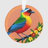 Farbenfroher Vogel unter lebhaften Blume Ornament (Vorderseite)