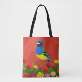 Farbenfroher Vogel unter lebhaften Blume Tasche