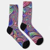 Farbenfroher Vortex Abstract Trippy Spiral Fraktal Socken (Rechts)