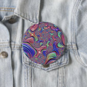 Farbenfroher Vortex Abstracter Trippy-Spiral-Frakt Button (Beispiel)