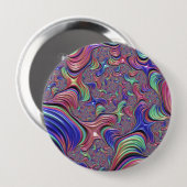 Farbenfroher Vortex Abstracter Trippy-Spiral-Frakt Button (Vorne & Hinten)