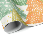 Farbenfroher Wald von Evergreen Weihnachtsbaumen Geschenkpapier (Rolleneckpunkt)