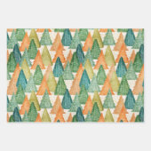 Farbenfroher Wald von Evergreen Weihnachtsbaumen Geschenkpapier Set (Vorderseite)