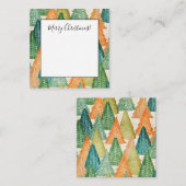 Farbenfroher Wald von Evergreen Weihnachtsbaumen Mitteilungskarte (Vorne/Hinten)