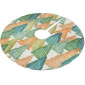 Farbenfroher Wald von Evergreen Weihnachtsbaumen Polyester Weihnachtsbaumdecke (Schrägansicht)