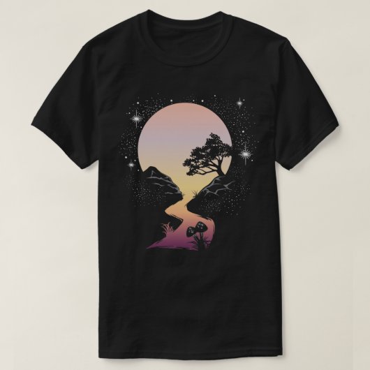 Farbenfroher Wanderweg in die Zukunft T-Shirt (Design vorne)