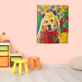 Farbenfroher Wasserfarbenbär Wandteppich