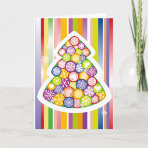Farbenfroher Weihnachtsbaum Feiertagskarte
