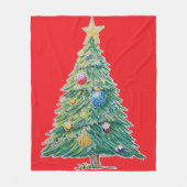 Farbenfroher Weihnachtsbaum Fleecedecke (Vorderseite)