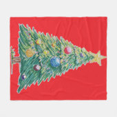 Farbenfroher Weihnachtsbaum Fleecedecke (Vorderseite (Horizontal))